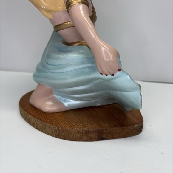 Belly Dancer Smiley Blond Girl Ceramic Atlantic Mold 12" Tall Glitter Uncommon - Picture 9 of 16